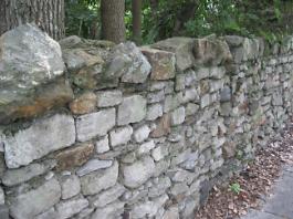 Stone wall Ashley Avenue